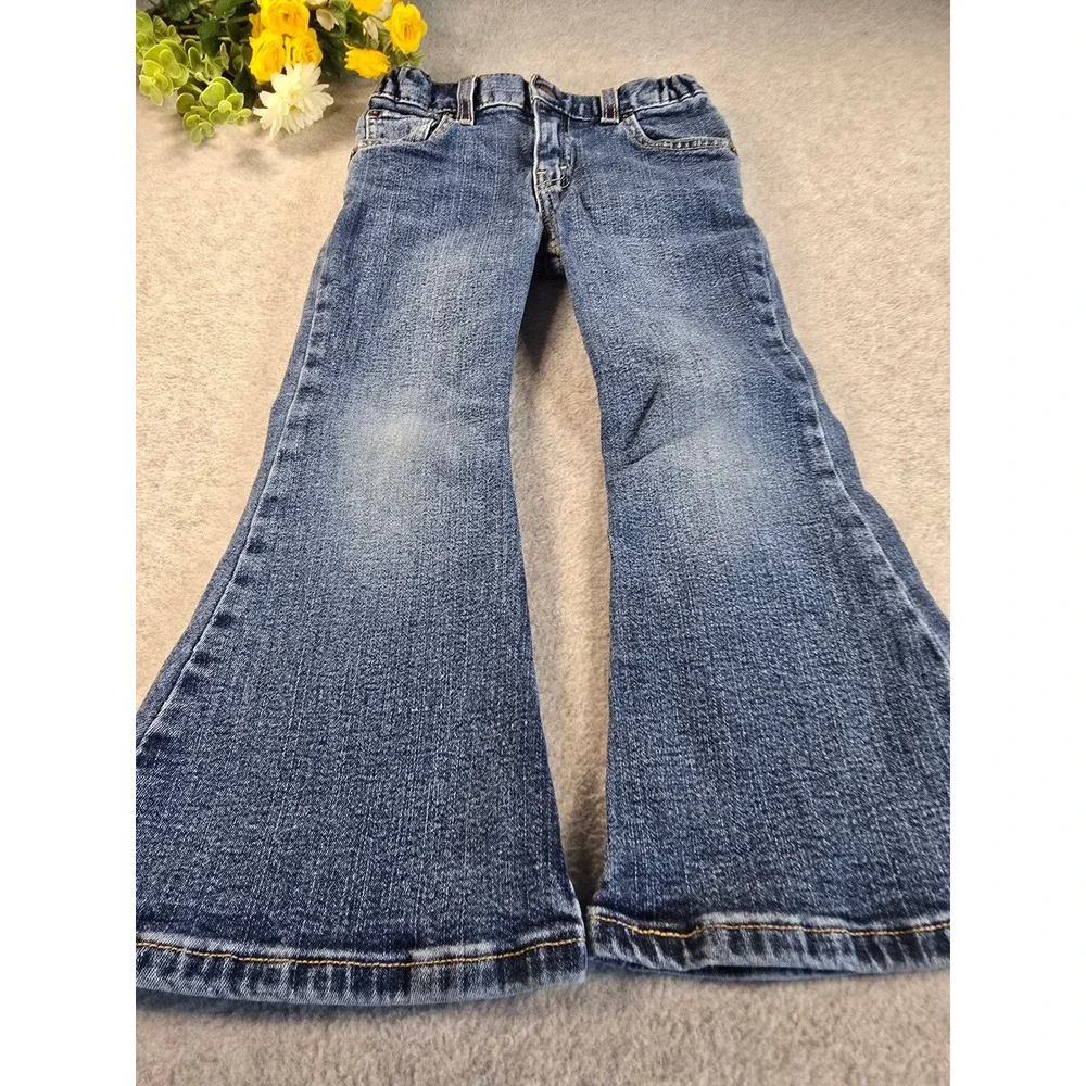 Y2K Levi Strauss Signature Girls 5 Regular Flare Jeans Blue Denim Stretch
